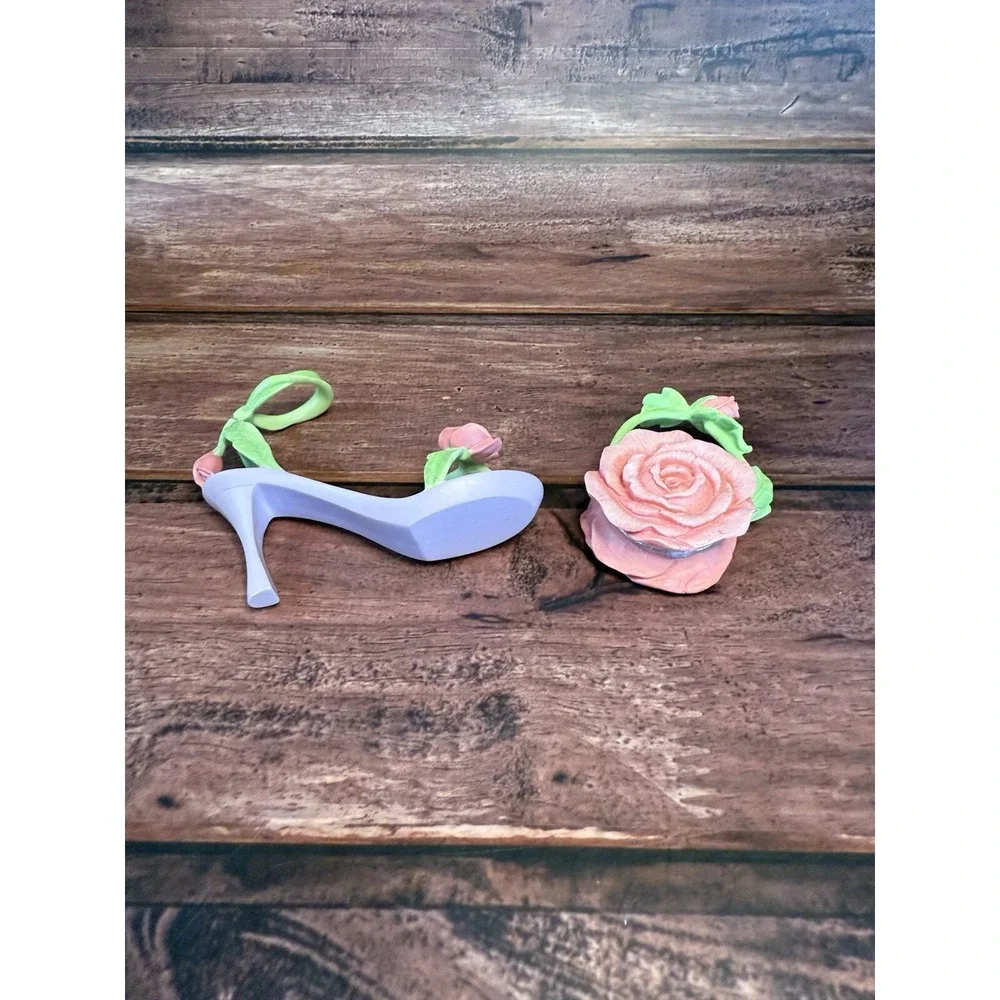 Avon Fine Collectibles All Dressed Up Miniature Shoe Rose Sandal & Purse Decor